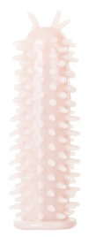 Телесная насадка на пенис с шипами по всей длине - 13 см.
