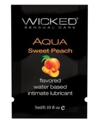 Лубрикант с ароматом спелого персика Wicked Aqua Sweet Peach - 3 мл.