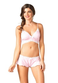 Комплект для сна Lace trimmed bralette   short