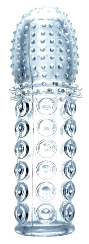 Прозрачная закрытая насадка на пенис - 13,5 см.