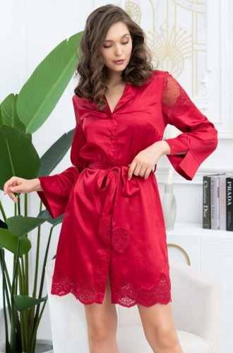 Шелковый пеньюар с кружевом Aurelia