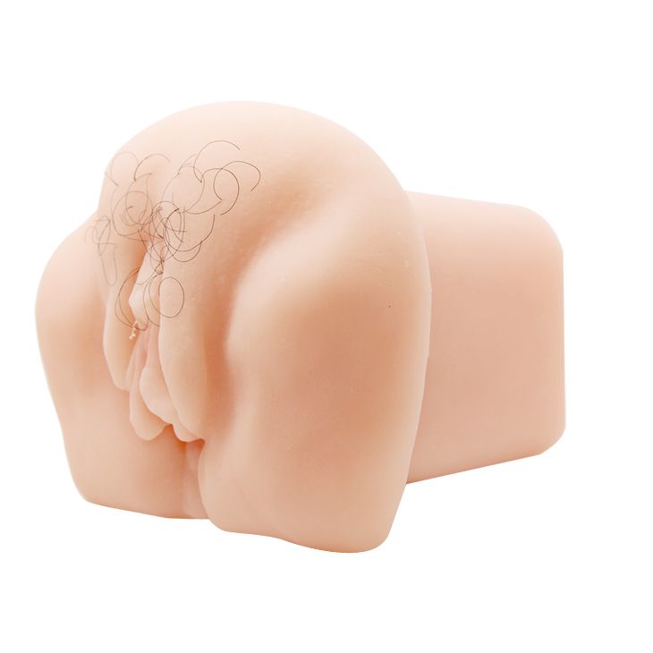 Телесный мастурбатор-вагина с оволосением и вибрацией