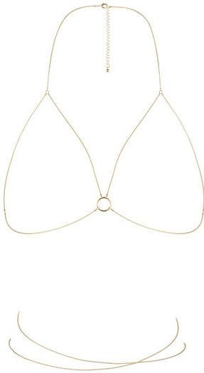 Золотистая упряжь-цепочка Magnifique Bra Chain