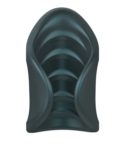 Серый сквозной мастурбатор с вибрацией Manwan Starter