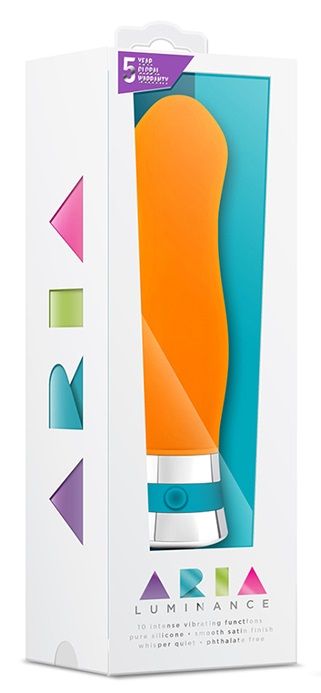 Оранжевый вибромассажер LUMINANCE - 16 см.