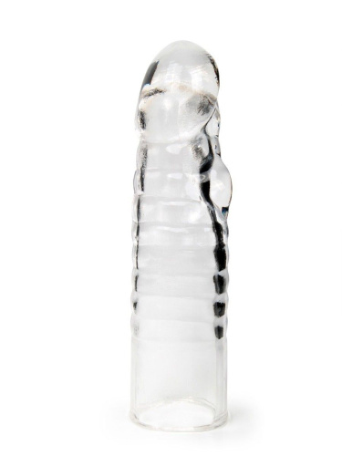 Прозрачная закрытая насадка на член - 15 см.