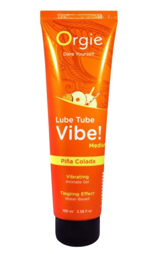 Гель с эффектом вибрации Lube Tube Vibe Medium Pina Colada - 100 мл.