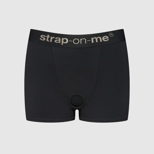 Черные трусики-боксеры для фиксации насадок Strap-on-me Harness Lingerie Allure - size XL