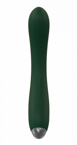 Зеленый гибкий силиконовый вибратор - 20,5 см.
