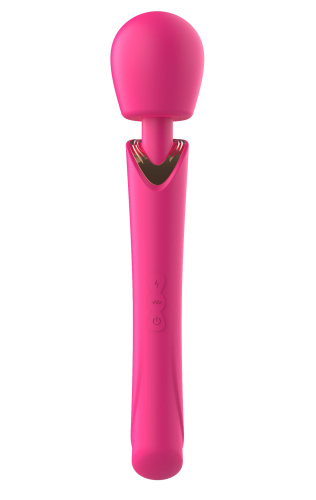 Розовый силиконовый вибратор-wand - 30 см.