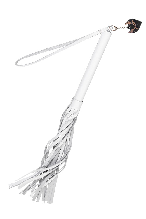 Белая кожаная плеть - 50 см.