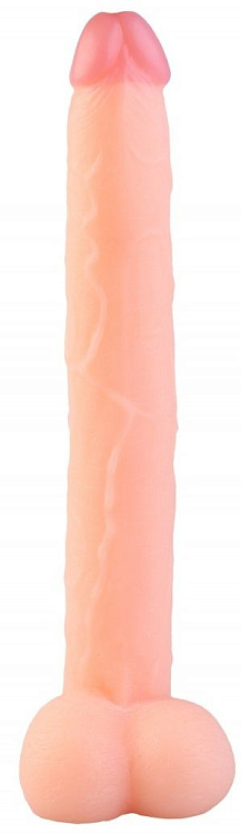 Телесный реалистичный фаллоимитатор - 39,5 см.