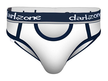 Белые мужские трусы-брифы с вырезом