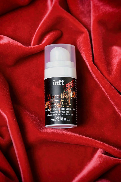 Жидкий массажный гель VIBRATION Dulce de Leche с ароматом сгущенного молока и эффектом вибрации - 17 мл.