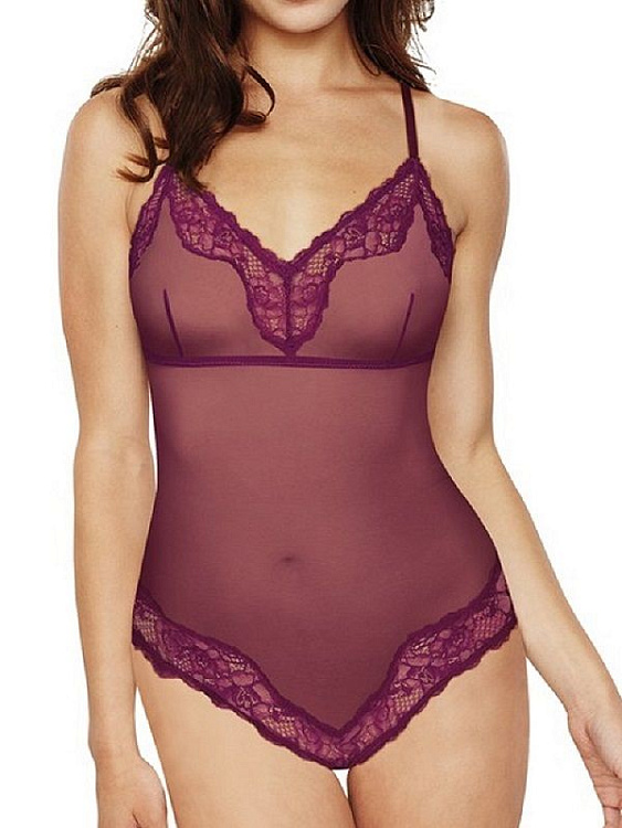 Боди из полупрозрачной эластичной ткани в сетку