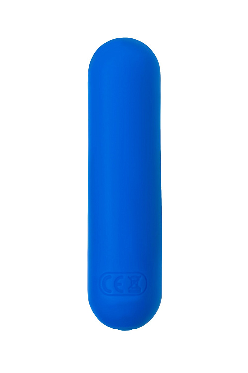 Синяя силиконовая перезаряжаемая вибропуля Nep - 8 см.