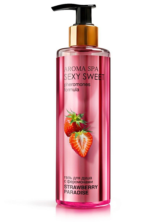 Гель для душа с феромонами и ароматом клубники Strawberry Paradise - 200 мл.