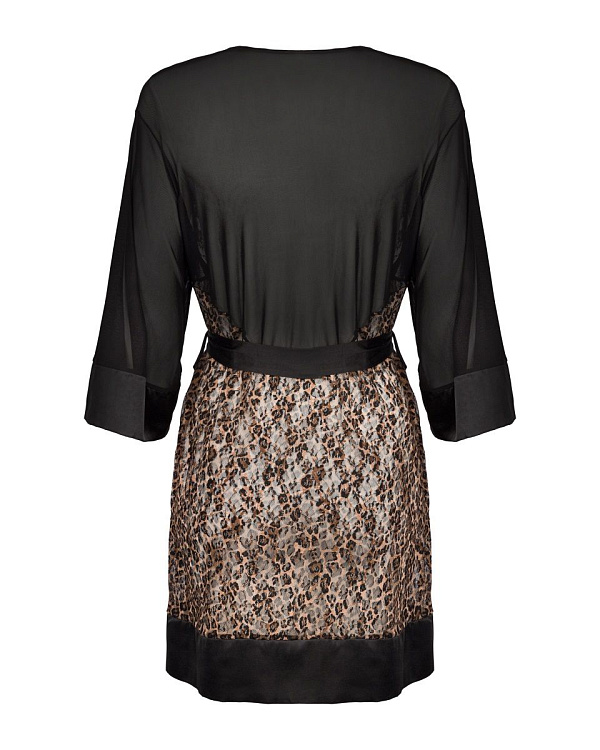 Коротенький пеньюар Allunes с леопардовым принтом