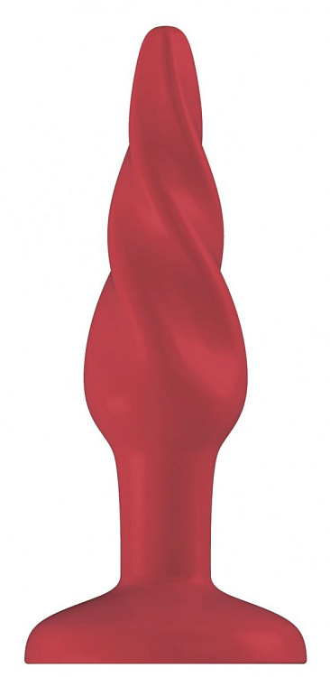 Красная витая анальная пробка Rounded 5 Inch - 12,7 см.