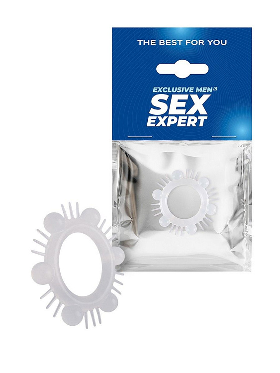 Эластичное эрекционное кольцо с шипиками и шариками