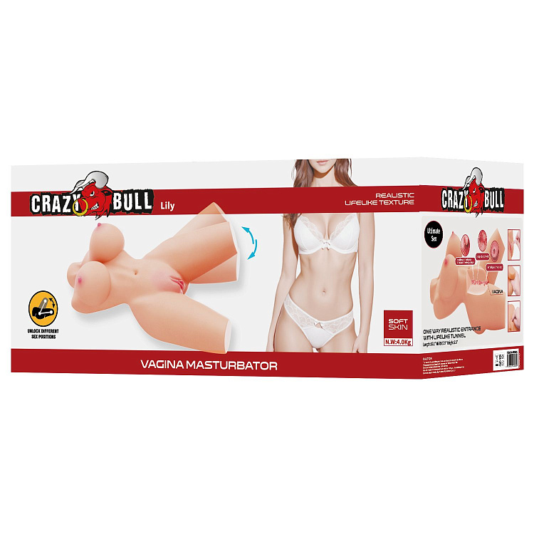 Телесный мастурбатор-торс Lily