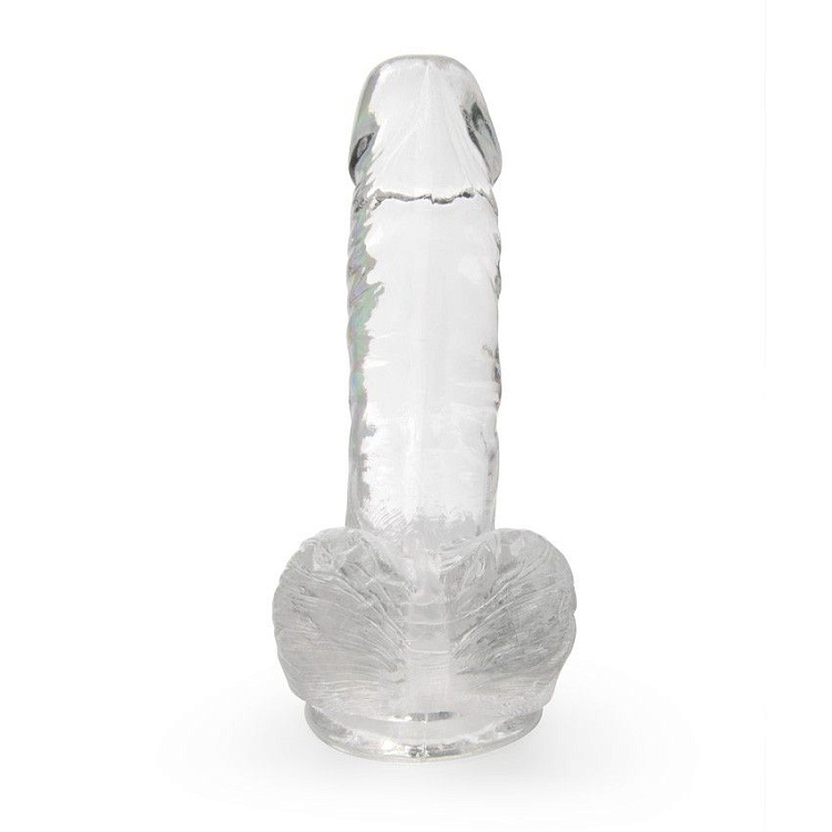 Прозрачный фаллоимитатор на присоске - 15 см.