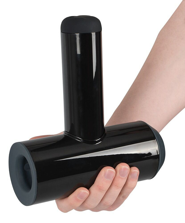 Черный мастурбатор с удобной ручкой Masturbator with 2 Functions