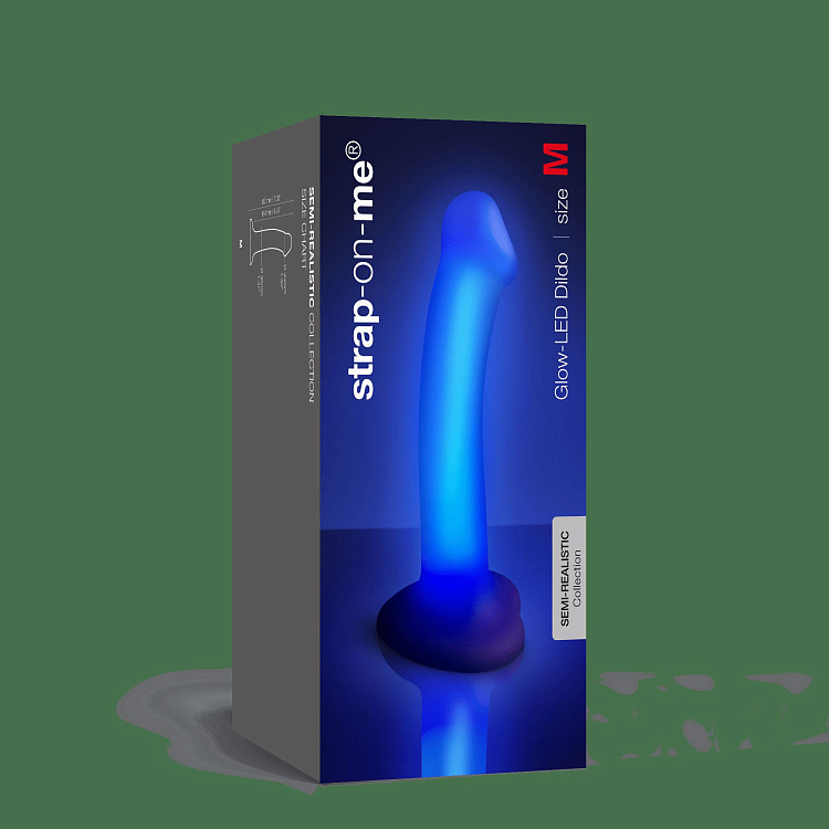 Светящийся фаллоимитатор Strap-on-me Glow-Led Dildo - size M