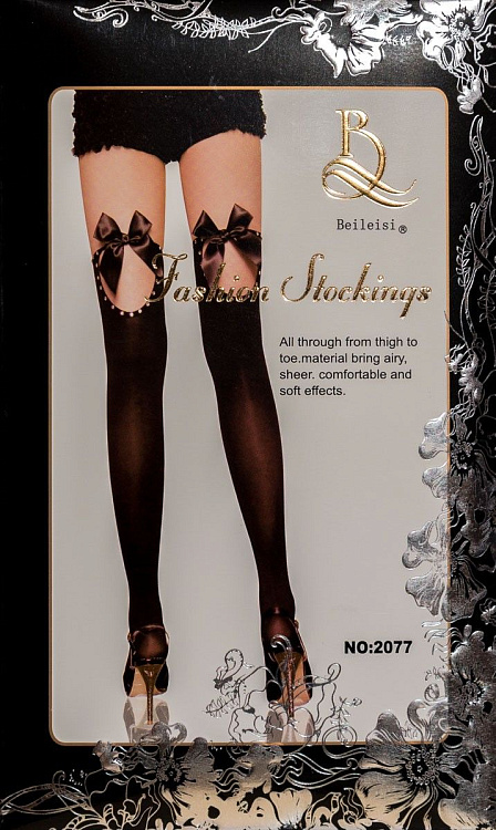 Чулочки с бантом и стразами