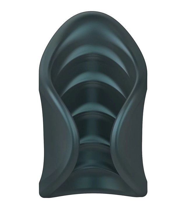 Серый сквозной мастурбатор с вибрацией Manwan Starter