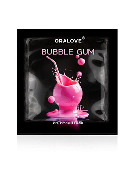 Саше съедобной оральной смазки OraLove с ароматом бабл-гам - 3 гр.