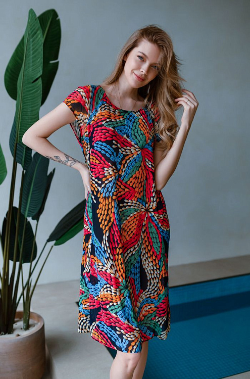 Яркое платье-туника для пляжа Barbara