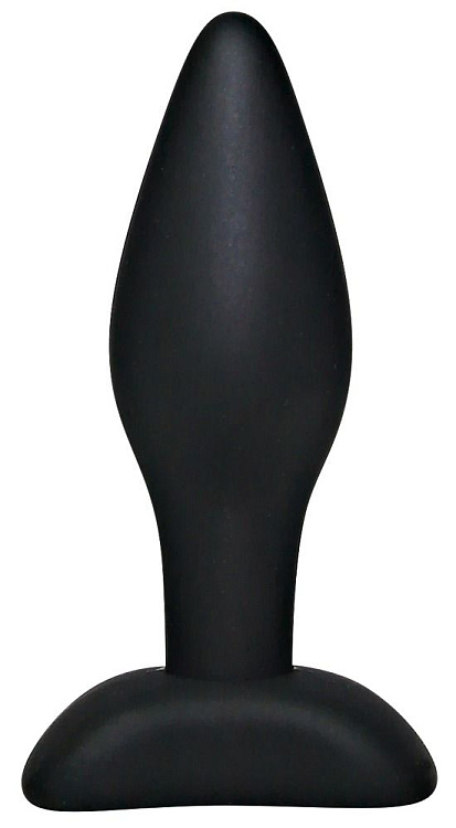 Чёрный анальный стимулятор Silicone Butt Plug Small - 9 см.