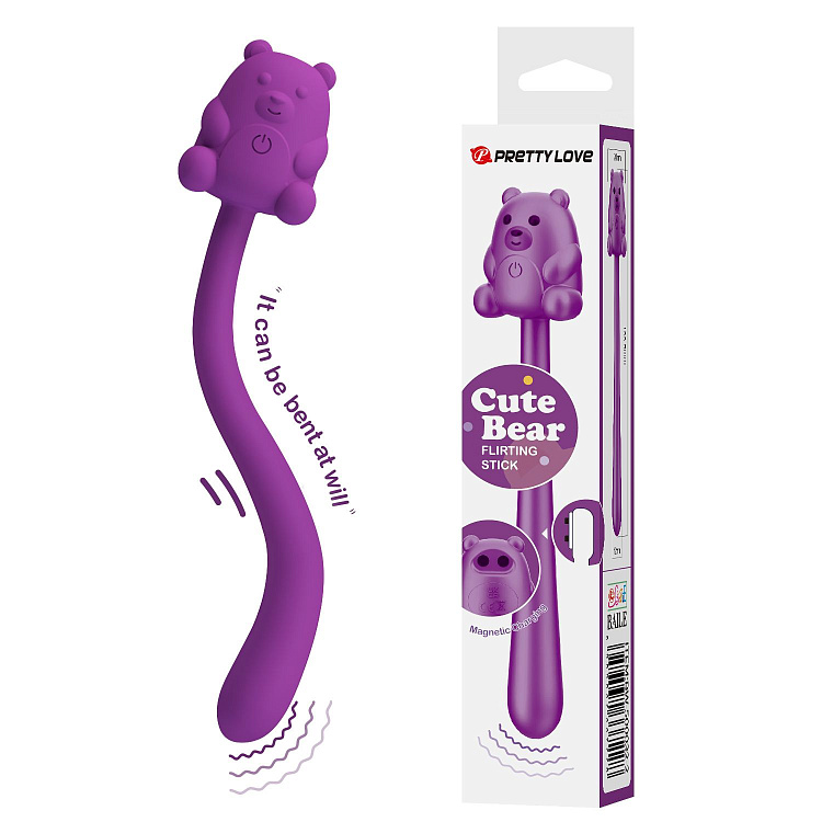 Фиолетовый универсальный гибкий вибратор - 13,3 см.