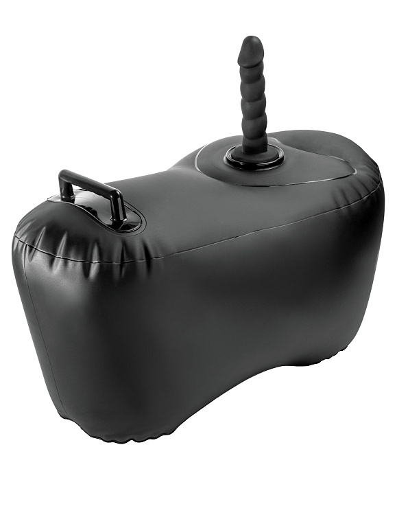 Черное надувное кресло с платформой для фиксации дилдо Body Dock Inflatable Love Seat