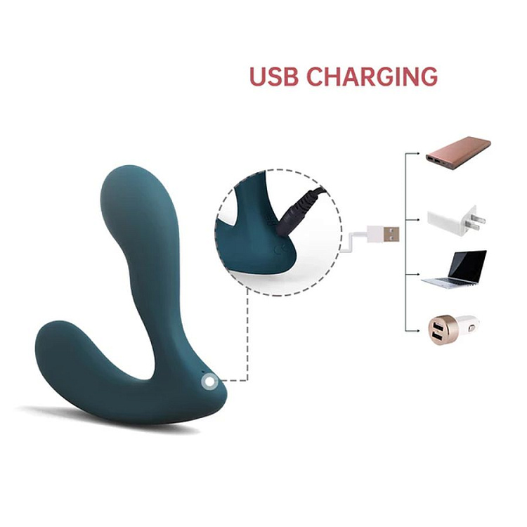 Темно-бирюзовый вибромассажер простаты Solstice X