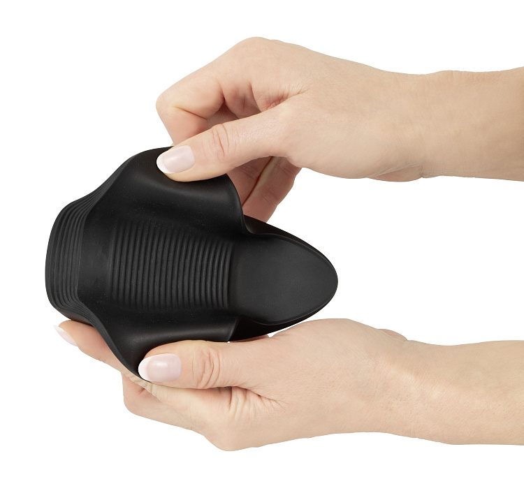 Черный мастурбатор с гибкими крылышками