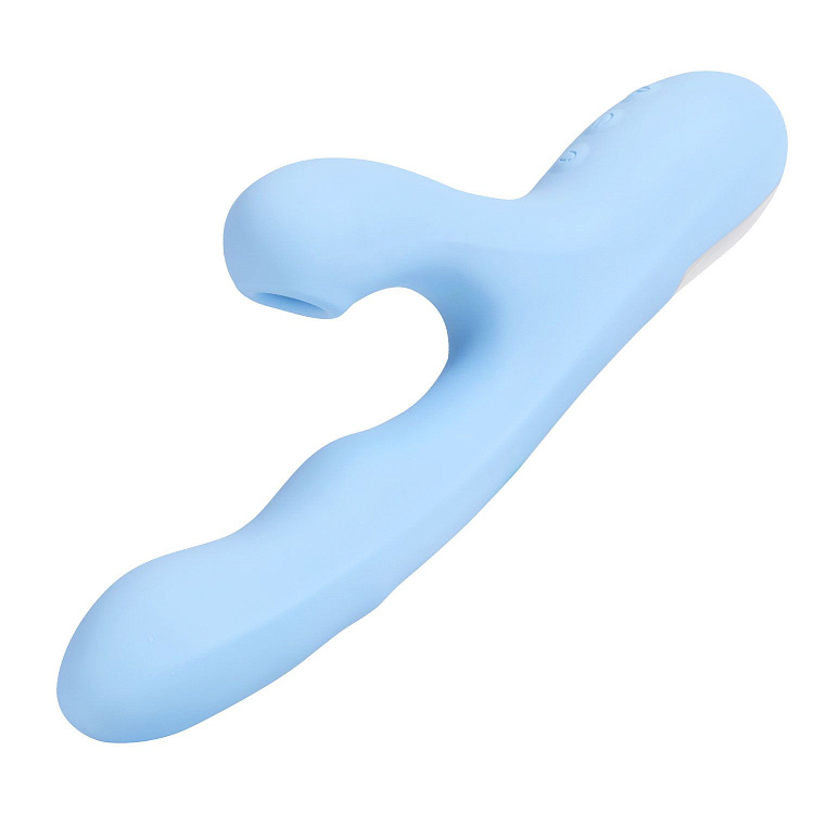 Голубой вибратор с ротацией и вакуумной стимуляцией BeYourLover Rosubi