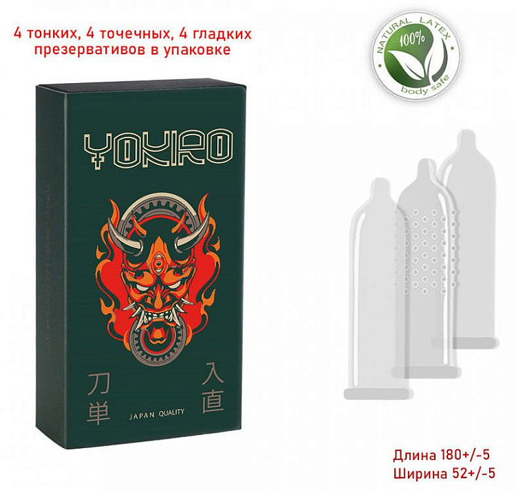Презервативы YOKIRO Mix - 12 шт.