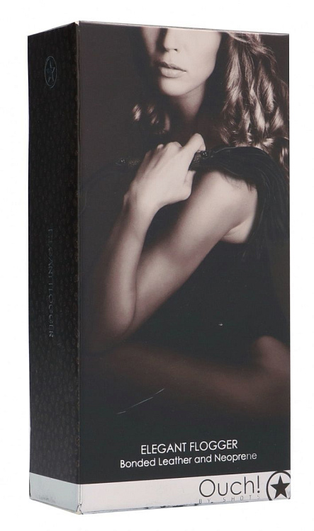 Серая многохвостовая гладкая плеть Elegant Flogger - 39 см.