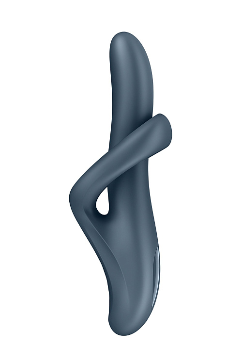 Серый вибратор-ротатор с функцией нагрева Heat Flex 4 - 23 см.