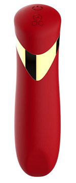 Красный силиконовый мини-вибратор - 13,7 см.