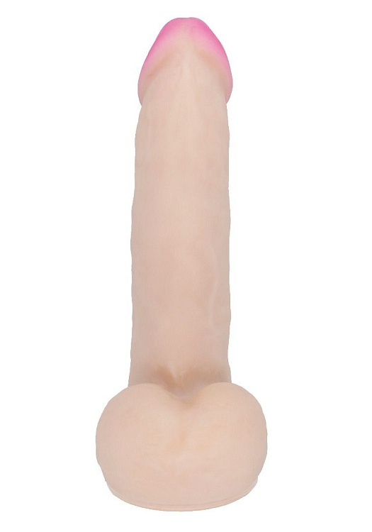 Телесный фаллоимитатор-реалистик на присоске - 18,6 см.