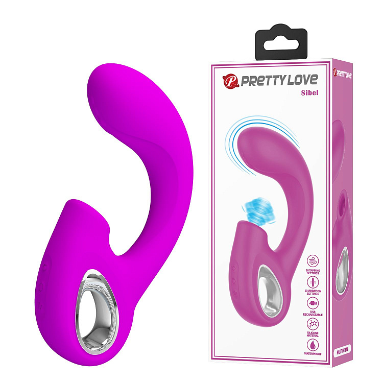 Лиловый вибромассажёр с вакуумной стимуляцией клитора Sibel - 15,5 см.