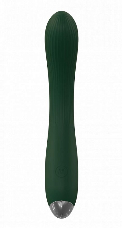Зеленый гибкий силиконовый вибратор - 20,5 см.