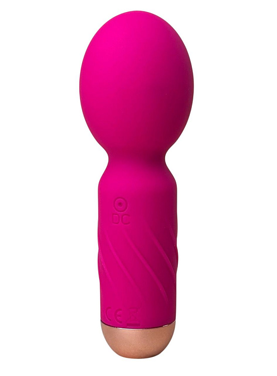 Ярко-розовый мини-wand вибратор для стимуляции эрогенных зон