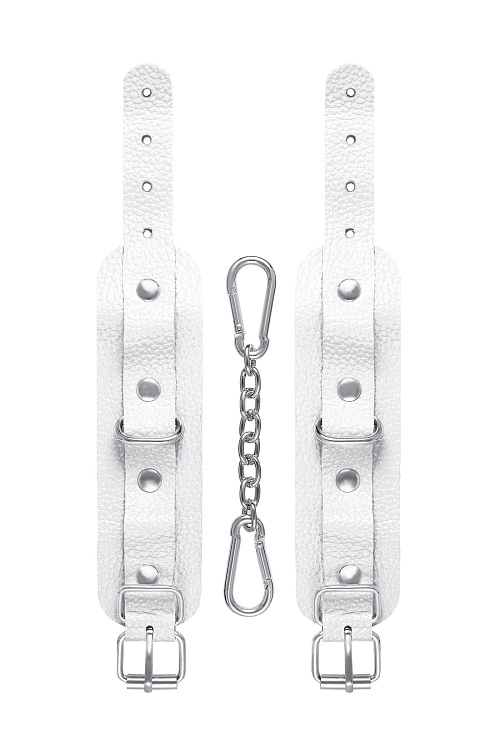 Белые узкие наручники-браслеты со скруглёнными углами