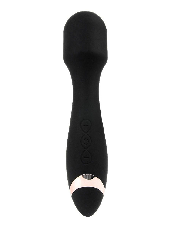 Черный силиконовый wand-вибратор - 18,5 см.