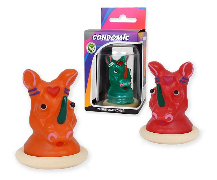 Сувенирный латексный презерватив  Носорог