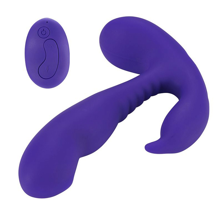 Фиолетовый стимулятор простаты Remote Control Prostate Stimulator with Rolling Ball - 13,3 см.